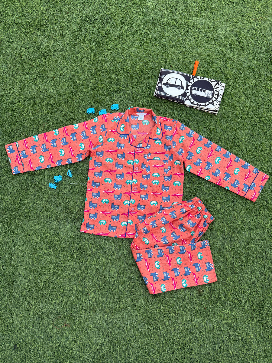 Orange transport sleepwear