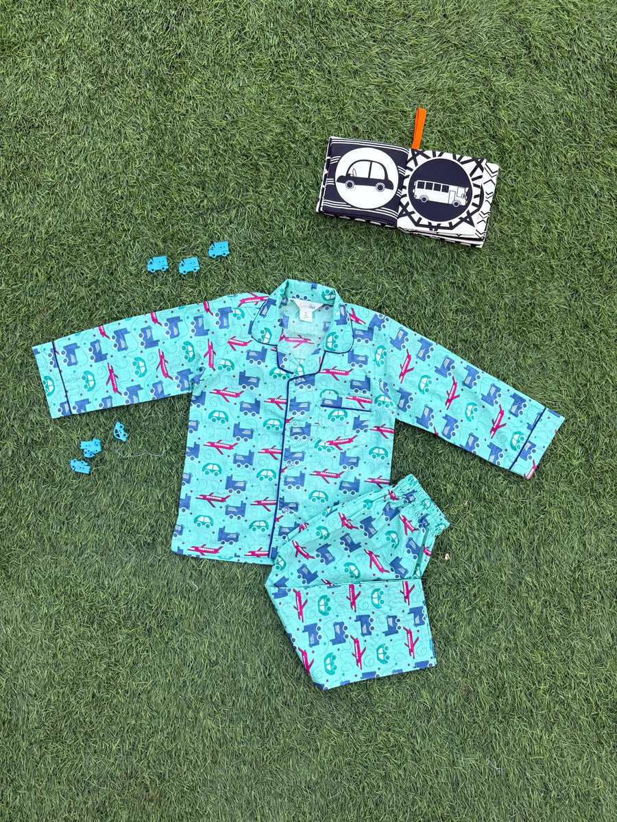 Blue Transport Sleepwear