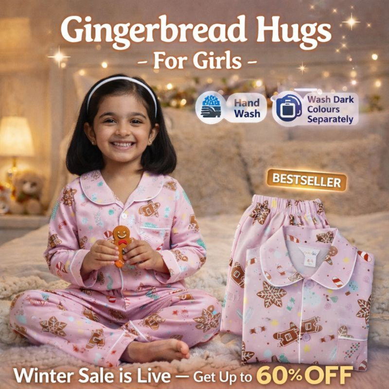 Gingerbread Hugs – Sweet & Cozy Nightwear for Girls