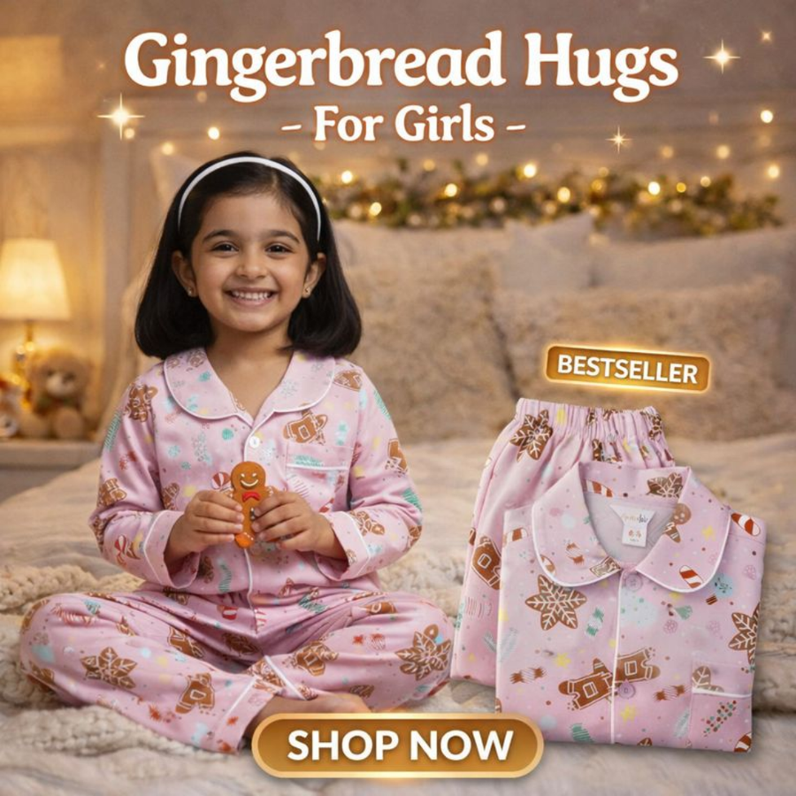 Gingerbread Hugs – Sweet & Cozy Nightwear for Girls