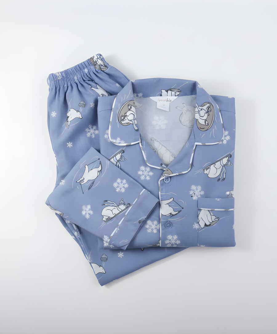 Blue Polar Dreams – Warm & Cozy Kids Nightwear | Limited Time Offer