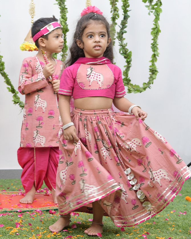 Pink Pichwai Lengha set