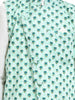 Off White Kurta With Sea Green Printed Jacket
