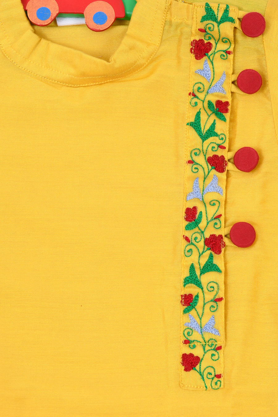 Yellow Kurta With Side Buttons