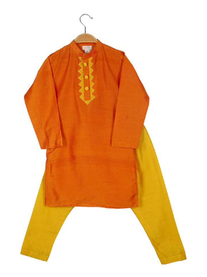 Orange Kurta With Pyjama