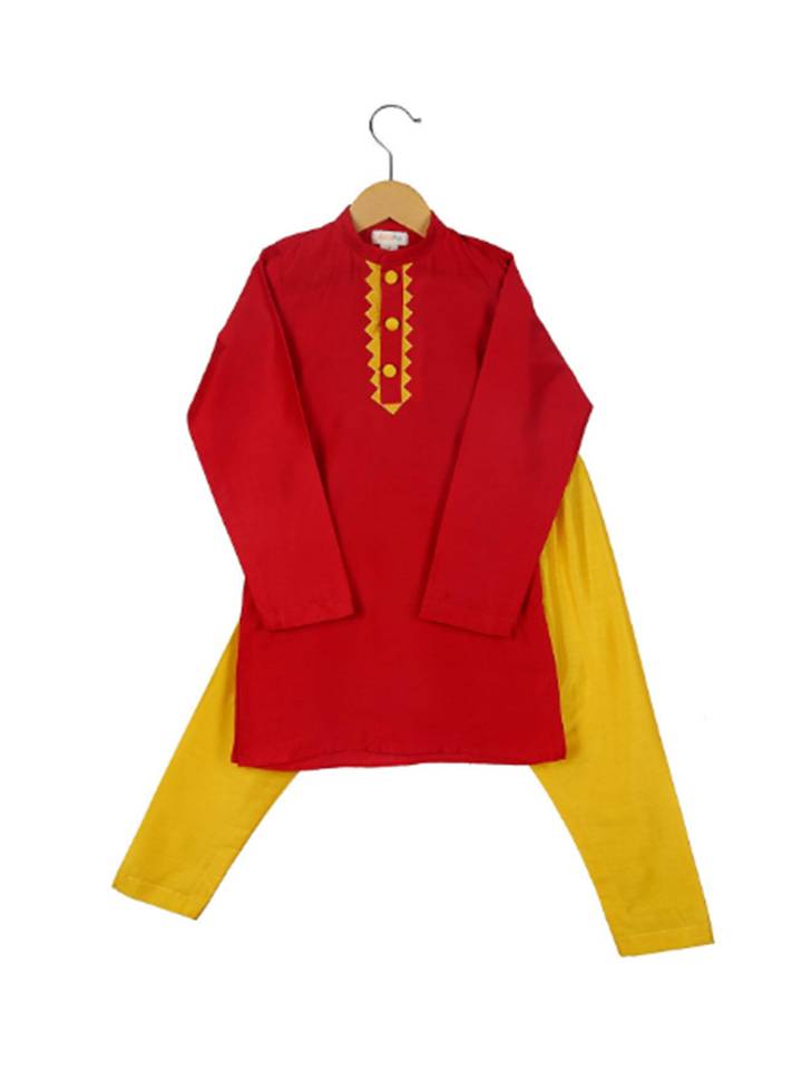 Red Kurta With Pyjama
